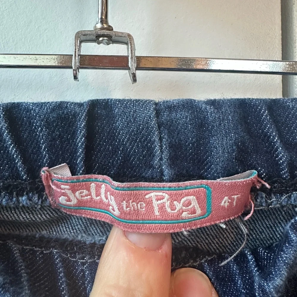 Jelly The Pug Denim Boho Wide Leg Capri Pull-on Ruffle Hem (Size 4)